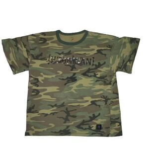 Hoonigan T-Shirt Men's XL Camoflauge Short Sleeve Spellout Logo Green Black